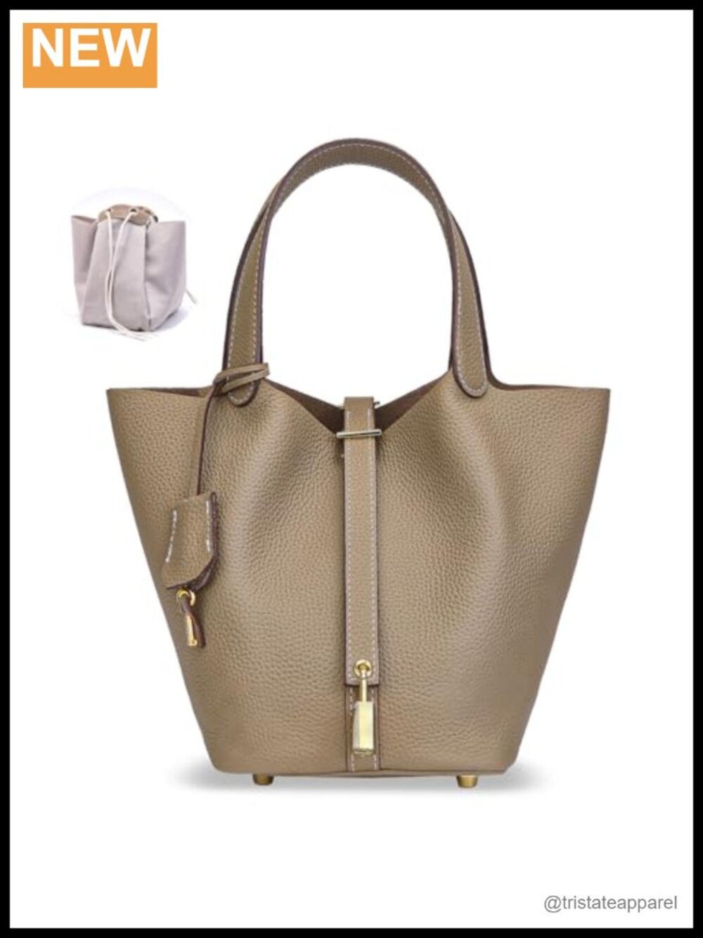 Genuine Leather Bucket Bag Handmade Italian Top-Grain Tote Purse Crossbody
